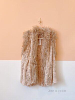 Colete Bege Tricot Pelos H&M | Tam: 40