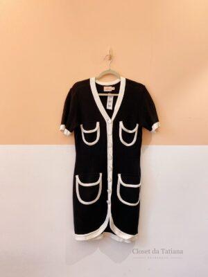 Vestido Tricot Preto Detalhes Ginger | Tam: G