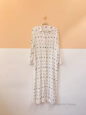 Vestido Off Bolas Pretas Abrand | Tam: 38