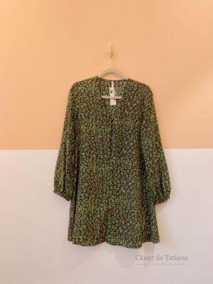 Vestido Onça Verde Mango | Tam: M