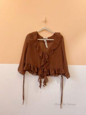Blusa Marrom Babados Hush | Tam: M