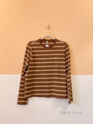 Blusa Marrom Listrada Hering | Tam: M