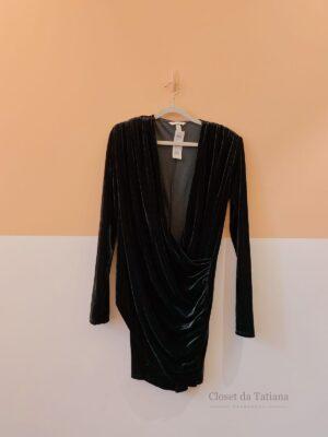 Vestido Veludo Verde H&M | Tam: M