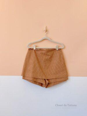 Short Saia Bege Listras Renner + Aluf | Tam: 40