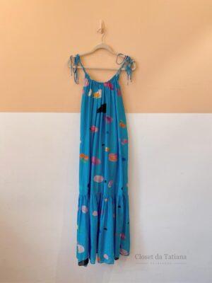 Vestido Azul Estampado Lily Franco U