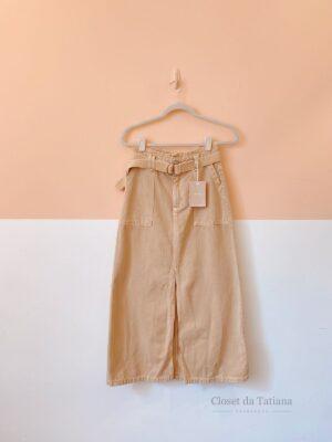 Saia Midi Bege Sarja Hering | Tam: 36