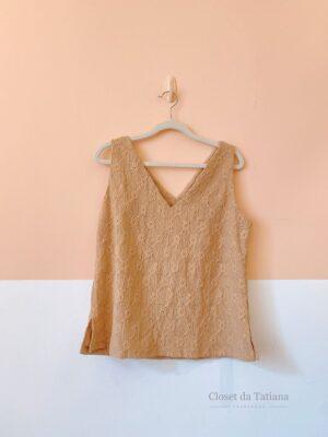 Blusa Bege Bordados Peepou | Tam: M