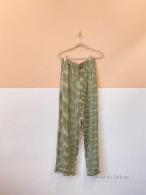 Calça Listrada Verde Zara | Tam: M
