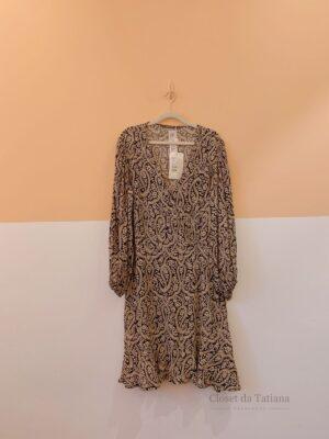 Vestido Midi Estampa P&B Maria Filó | Tam: GG