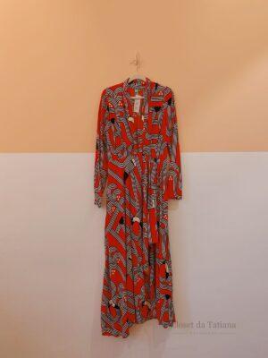 Vestido Estampa Vermelha E Preta Farm | Tam: G