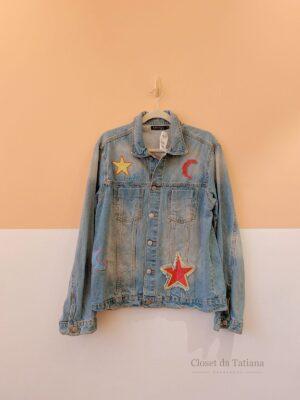 Jaqueta Jeans Bordados Karamello | Tam: G