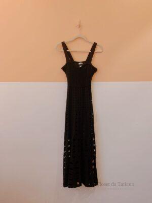 Vestido Tricot Preto Bolas | Tam: G