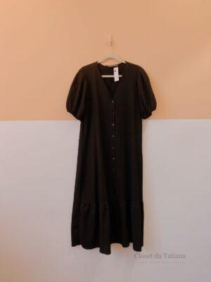 Vestido Preto Textura Ashua | Tam: G