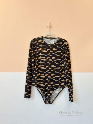 Body Malha Preto Estampa Andrea Marques | Tam: 44