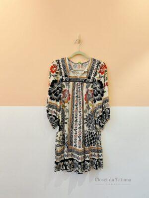 Vestido Curto Estampa Preta Farm | Tam: PP