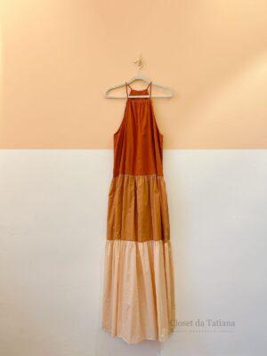 Vestido Tricolor Tons Neutros Andrea Marques | Tam: 38