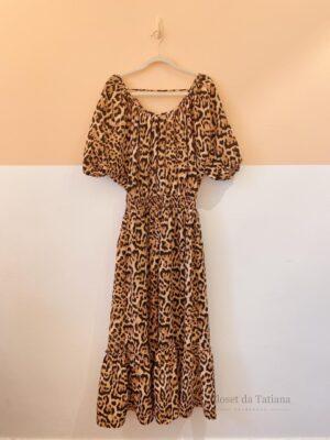 Vestido Longo Mangas Onça Clari | Tam: P