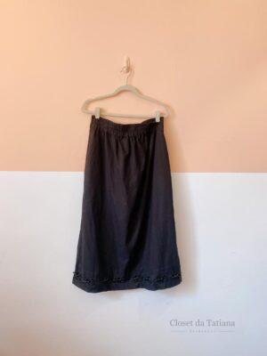 Saia Preta Bordada Coral Eve | Tam: G