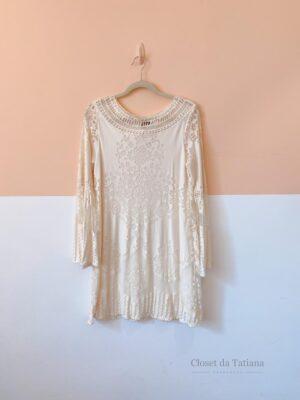 Vestido Curto Off Renda Farm | Tam: M