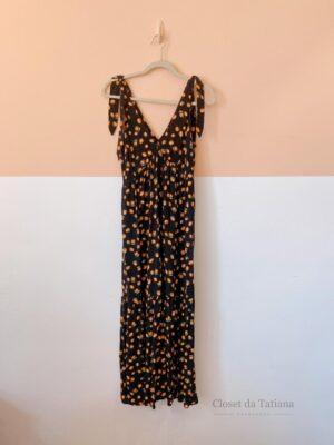 Vestido Preto Laranjas Zara | Tam: P