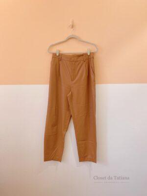 Calça Couro Fake Caramelo Zara | Tam: G