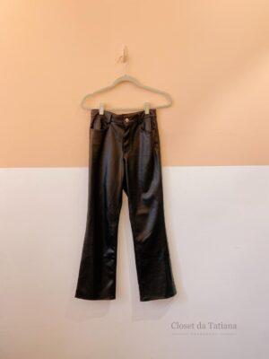 Calça Preta Couro Fake Zara | Tam: 34