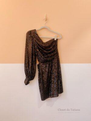 Vestido Curto Preto Paetês Dress To | Tam: P