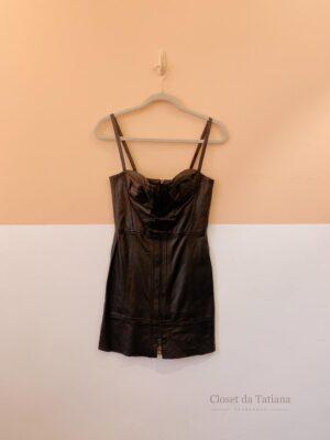 Vestido Curto Preto Couro Animale | Tam: 38