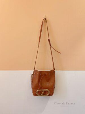 Bolsa Couro Marrom Fivela Schutz