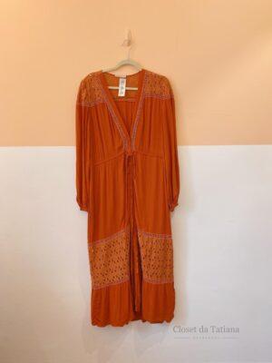 Vestido Terracota Bordados Dresscode | Tam: M