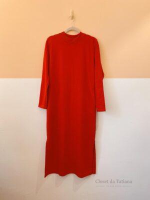 Vestido Vermelho Moletom Gola Fabril Center | Tam: M