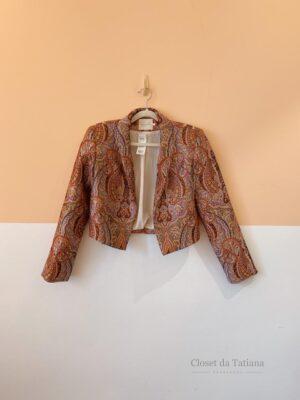 Blazer Curto Estampado Tecido Nv | Tam: M