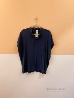Camisa Azul Seda Mixed | Tam: P