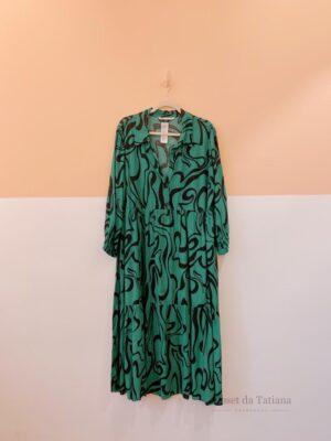 Vestido Verde Estampa Preta Zara Xxl