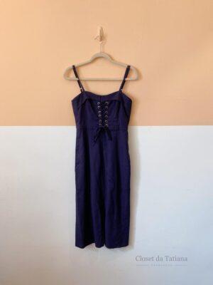 Vestido Midi Azul Amarração | Tam: M