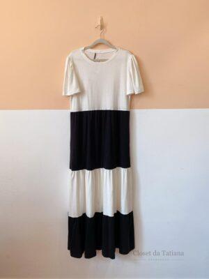 Vestido Malha P&B Listras Dress To | Tam: P