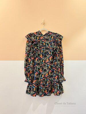 Vestido Curto Estampa Preta Valônia Veras | Tam: P