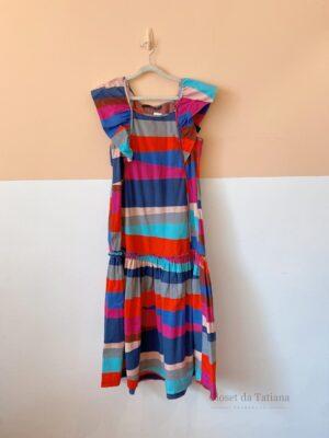 Vestido Listras Coloridas Eva | Tam: 36