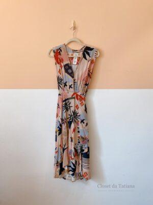 Vestido Envelope Estampa Clara Cantão | Tam: M