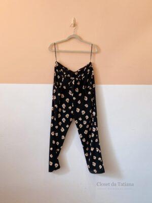 Calça Preta Estampa Maria Filó | Tam: M