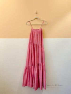 Vestido Rosa Camadas Mango | Tam: P