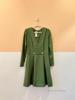 Vestido Curto Verde Botões Agilitá | Tam: M