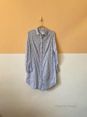 Chemise Azul Bordados Cantão | Tam: P