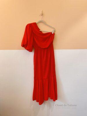 Vestido Vermelho Ombro Só Valônia Veras | Tam: M