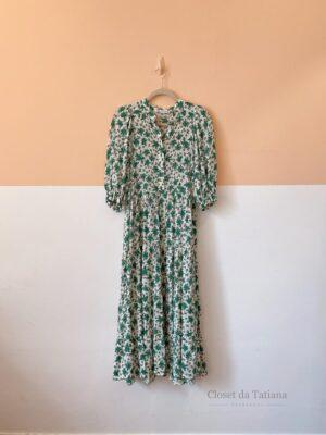Vestido Estampado Flores Verdes Zara | Tam: PP