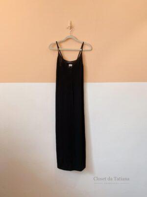 Vestido Midi Preto Renda Busto Zara | Tam: P