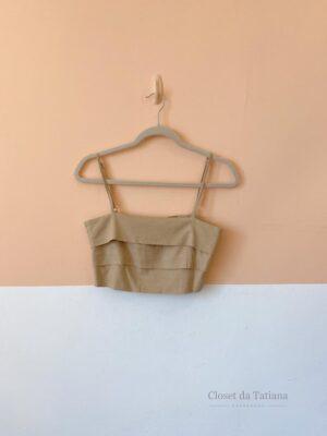 Cropped Bege Camadas Lizie | Tam: PP