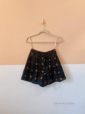 Short Preto Estampa Farm | Tam: PP