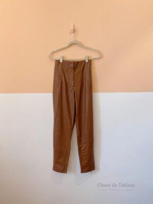 Calça Marrom Couro Fake Zara | Tam: PP
