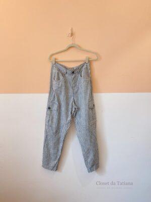 Calça Listrada Azul Lizie | Tam: 38